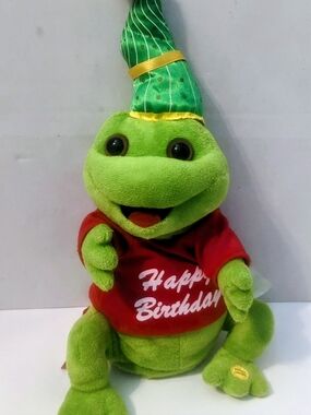 Rare Vintage Gemmy Frogz 80's Series " Happy Birthday"Animated Singing Toy